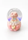 Pembe Renk Kız Figürlü Işıklı Mini Kar Küresi