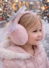 Pembe Renk Kurdele Figürlü Peluş Kulaklık