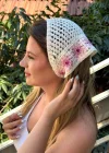 Pembe   Renk Örgü Saç Bandana/Fular