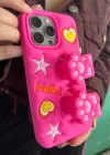 Pembe Renk Pati Figürlü 14 Pro Max Telefon Kılıfı