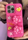 Pembe Renk Pati Figürlü 15 Pro Max Telefon Kılıfı