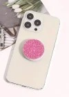 Pembe Renk Taş Detaylı 3D Telefon Tutacağı