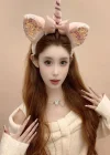 Pembe Renk Unicorn Figürlü Peluş Taç