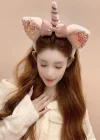 Pembe Renk Unicorn Figürlü Peluş Taç
