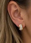 Rose Gold Renk Taşlı Xuping Küpe (Çift)
