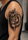 Saat ve Aslan Geçici Dövme Tattoo