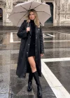 Siyah Renk Kapüşonlu Unisex Yetişkin Yağmurluk