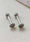 Top Detaylı Gümüş Renk Piercing
