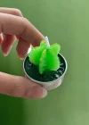 Yeşil Renk Kaktüs Figürlü Mum