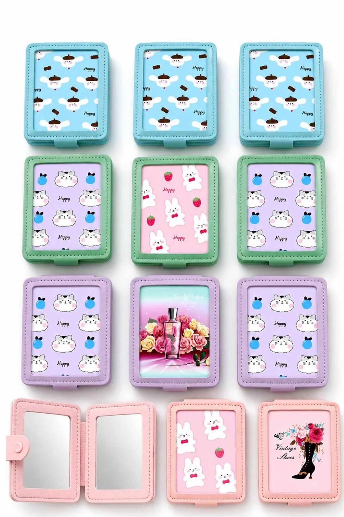 12li Karışık Renk Ayna Set