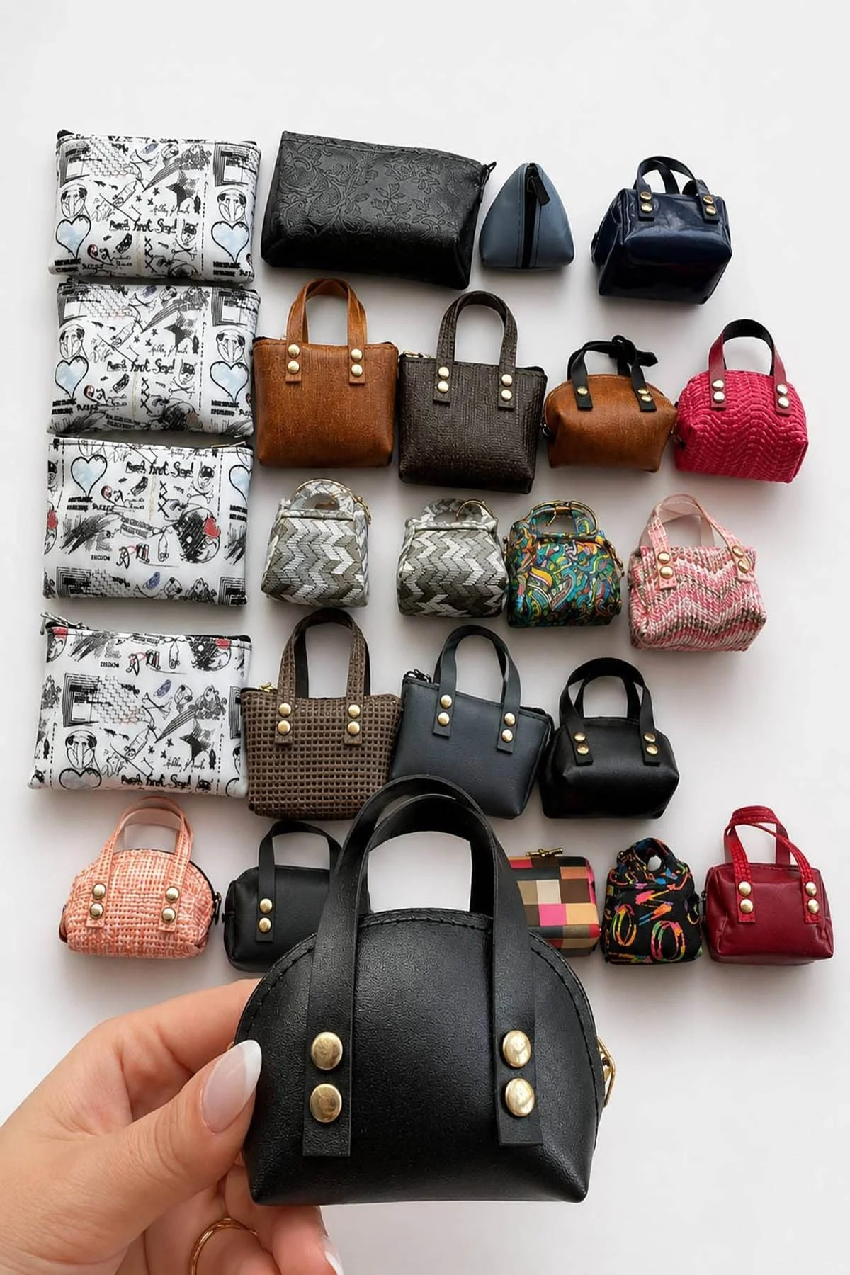 25li Karışık Renk Mini Çanta