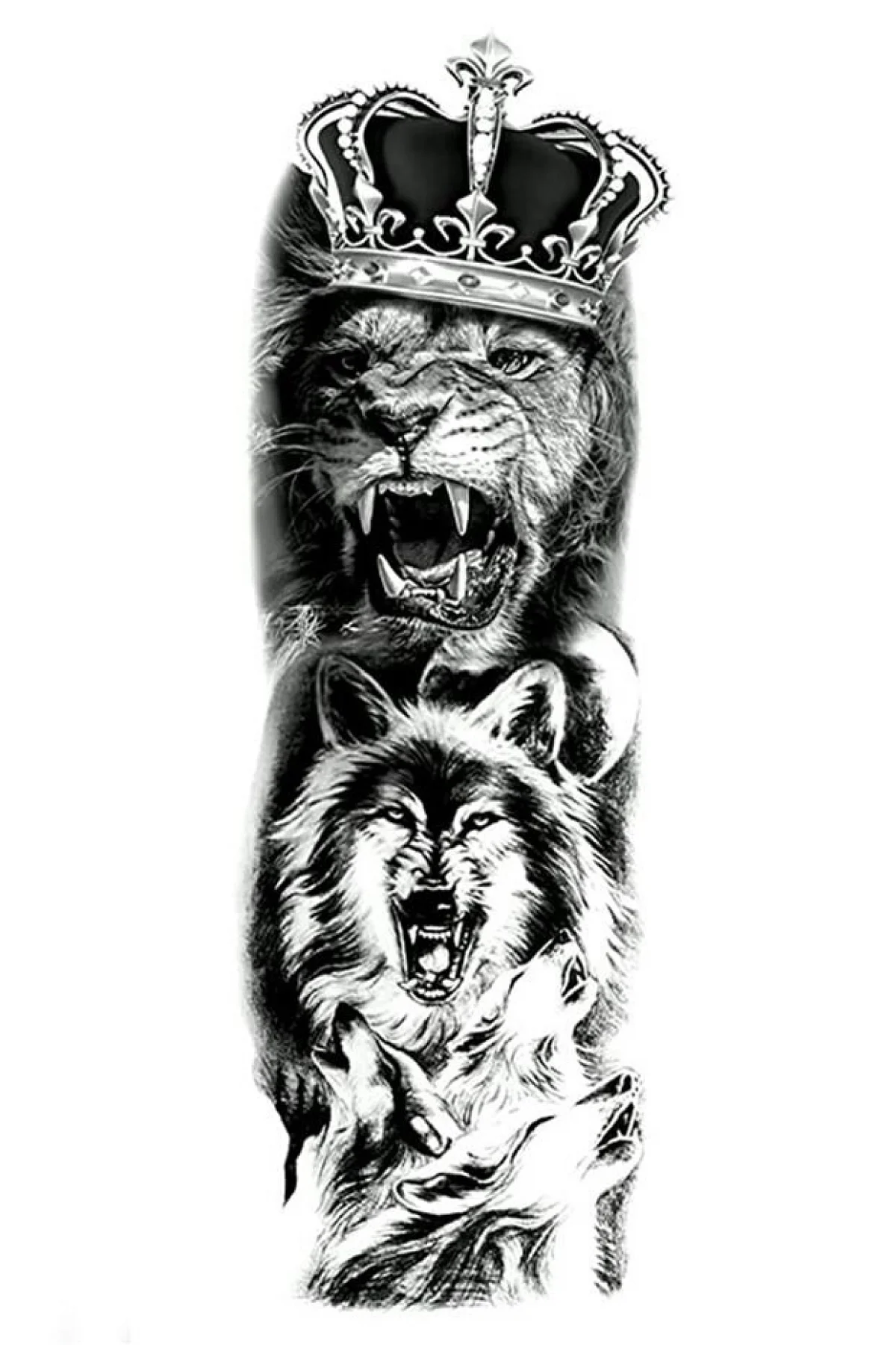 Aslan Kurt Kol Dövme Geçici Tattoo