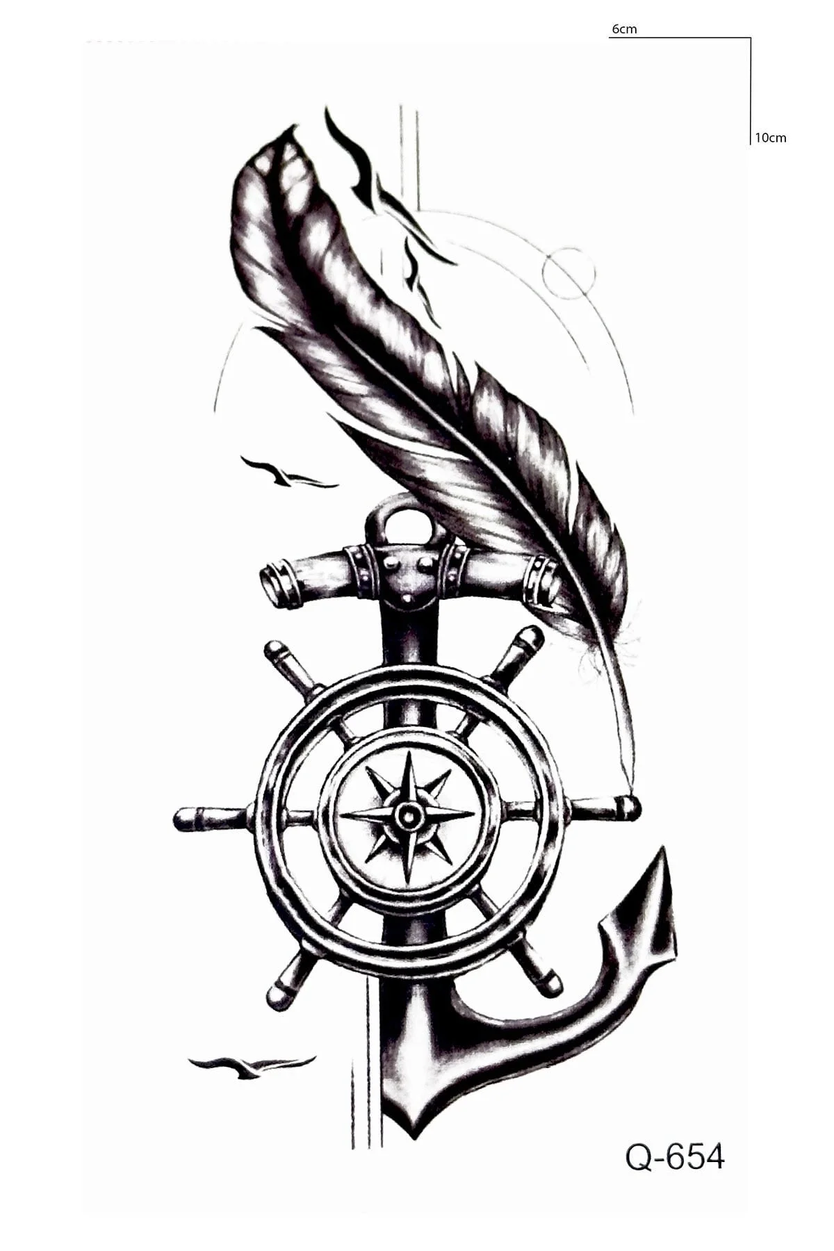 Çapa Pusula Geçici Dövme Tattoo