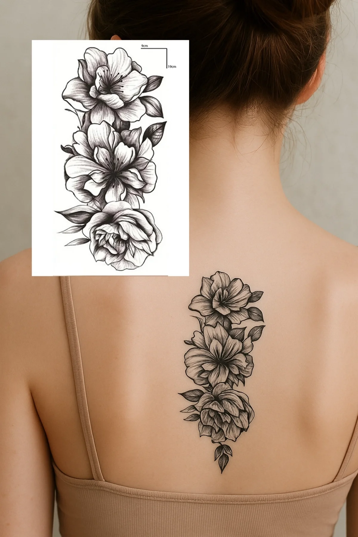 Geçici Çiçek Figürlü Dövme Tattoo