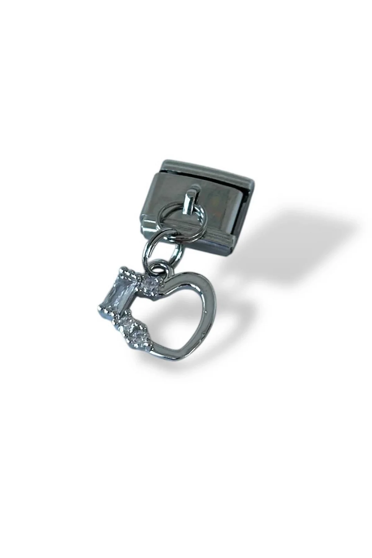 Gümüş Renk Kalp Figürlü Çelik Nomination Charm (Tek)