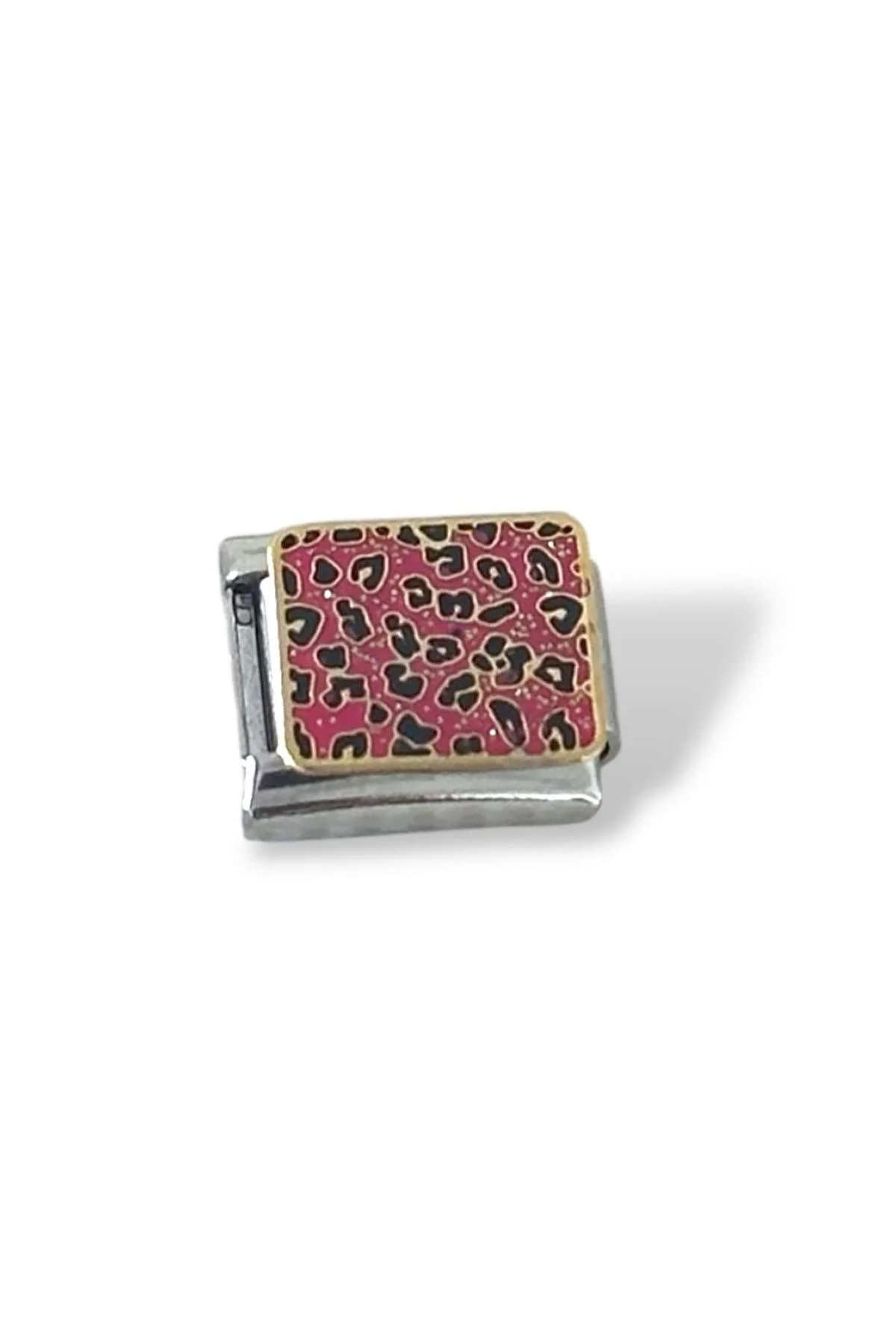 Gümüş Renk Leopar Desenli Çelik Nomination Charm (Tek)