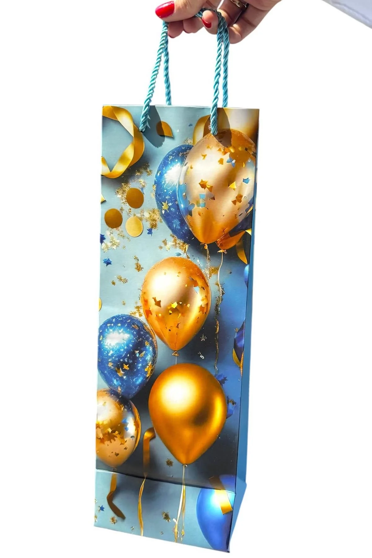Karışık Renk Balon Figürlü Karton Çanta