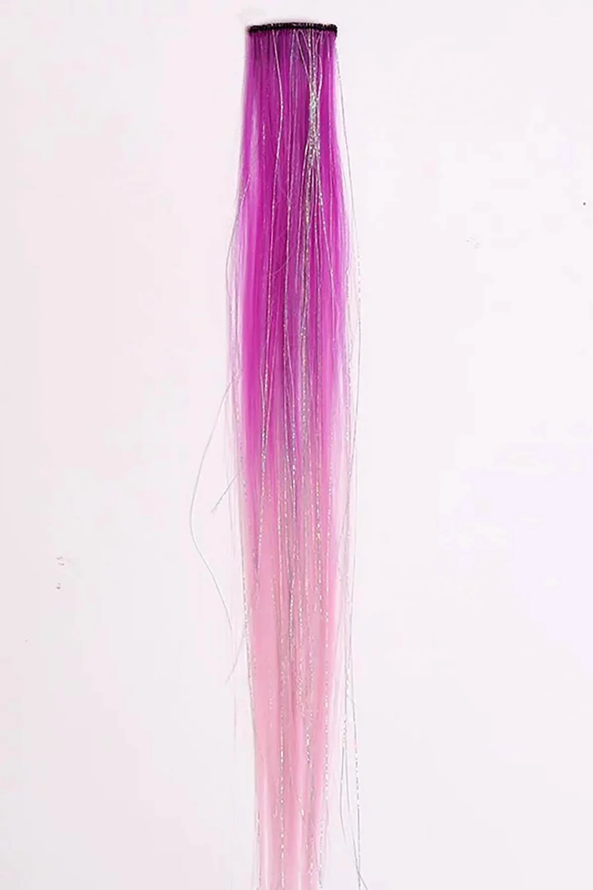Mor Ve Pembe Renk Simli Yan Postiş (50cm)