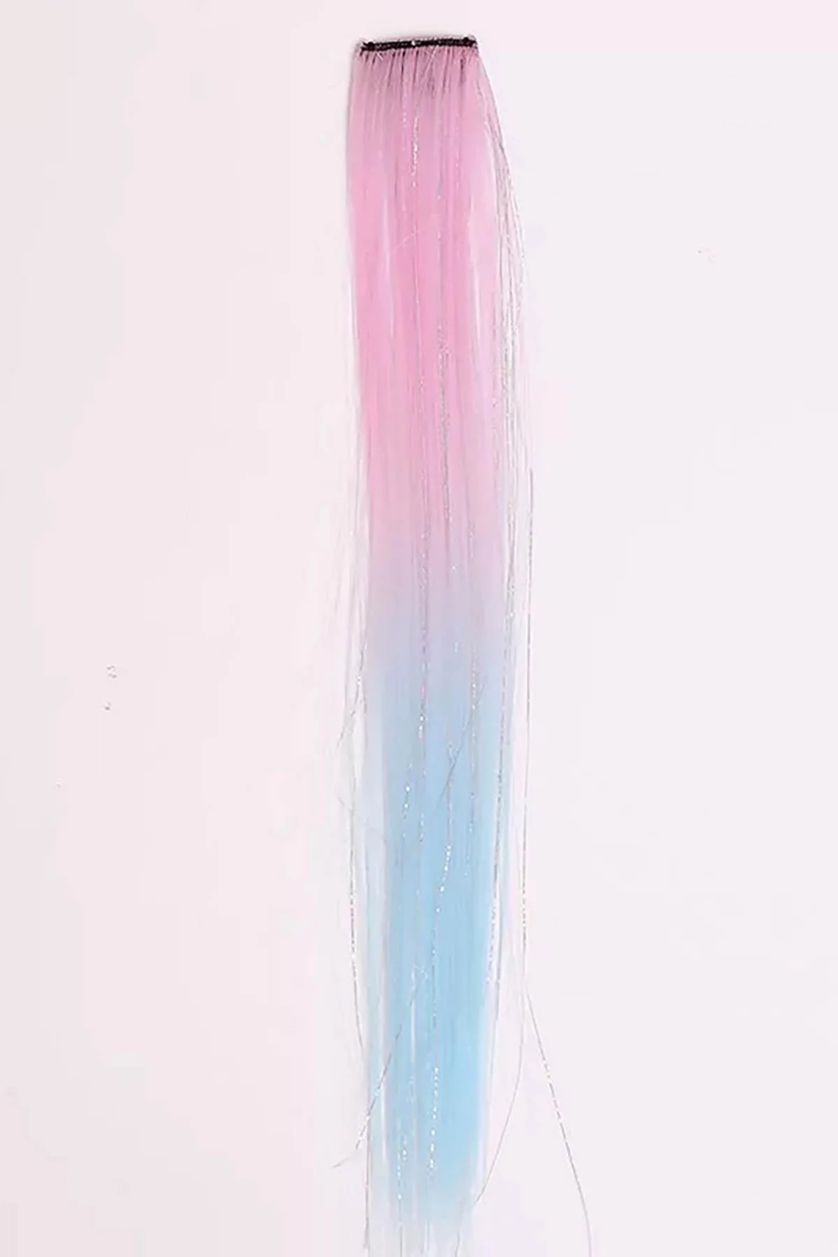 Pembe Ve Mavi Renk Simli Yan Postiş (50cm)