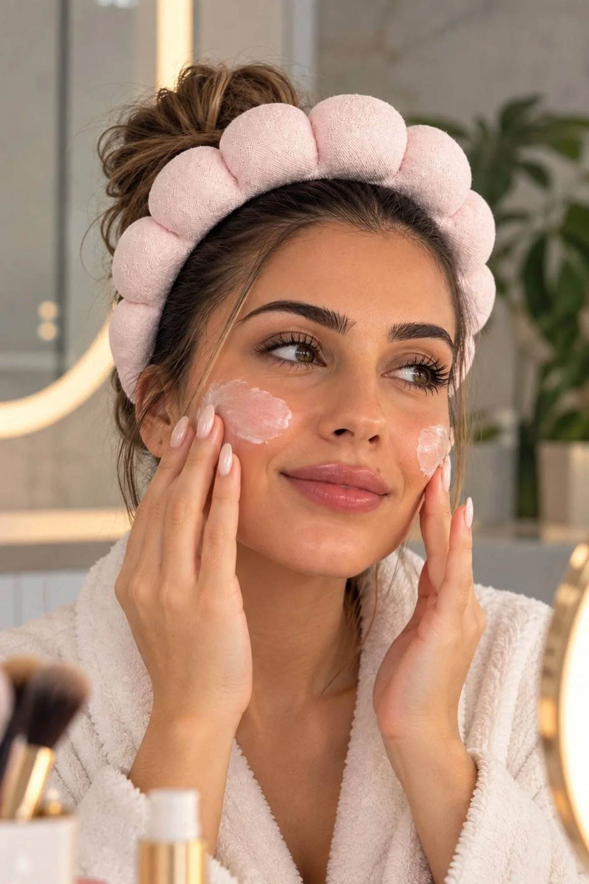 Pudra Renk Spa Havlu Taç