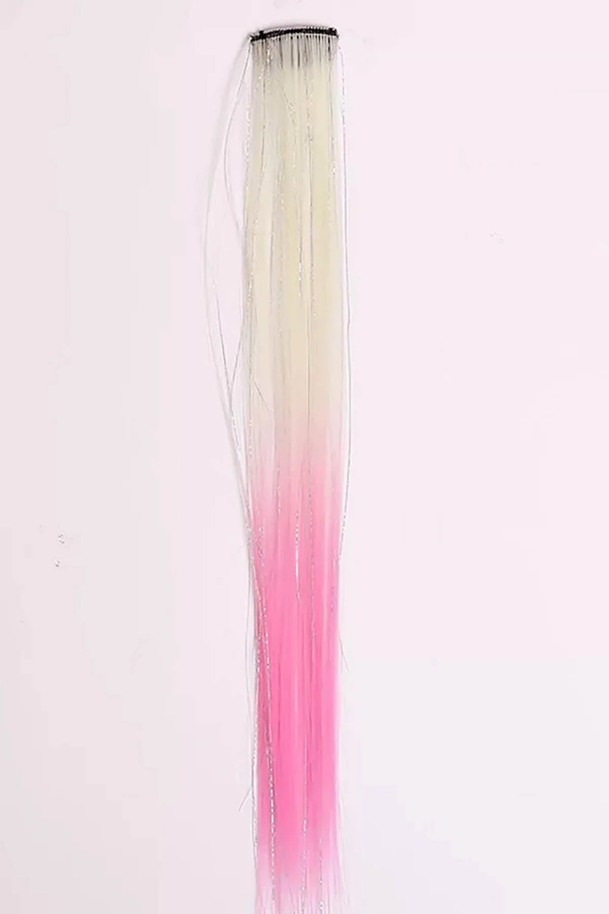 Sarı Ve Pembe Renk Simli Yan Postiş (50cm)