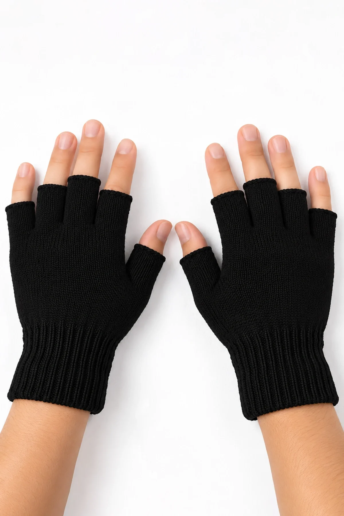Siyah Renk Unisex Parmaksız Eldiven