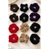 12li Karışık Renk Kadife Simit Toka Set