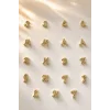 24lü Altın Renk Harfli Tragus Küpe Set
