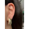 Altın Renk Çelik Küpe (Çift)