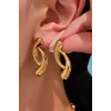 Altın Renk Çelik Küpe (Çift)