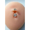 Altın Renk Damla Figürlü Cerrahi Çelik Göbek Piercing