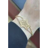 Altın Renk Fatma Ana Eli Figürlü Çelik Bileklik