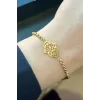 Altın Renk Fatma Ana Eli Figürlü Çelik Bileklik