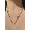 Altın Renk Fatma Ana Eli Figürlü Çelik Kolye