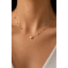 Altın  Renk Kalp Figürlü Top  Detaylı  Kolye