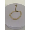 Altın Renk Zincir Çelik Bileklik (Unisex)