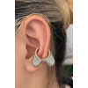 Altın Ve Gümüş Renk Taşlı Tx Ear Cuff  (Tek)