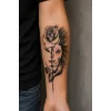 Aslan ve Gül Geçici Dövme Tattoo