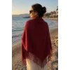 Bordo Renk Omuz Şalı/Atkı