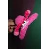 Fuşya Renk Canavar Figürlü Peluş Mandal Toka