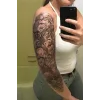 Geçici Kaplan ve Çiçek Kol Dövme Tattoo