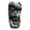 Geçici Kurt Figürlü Dövme Tattoo