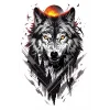 Geçici Kurt Figürlü Dövme Tattoo