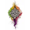 Geçici Pusula Figürlü Dövme Tattoo