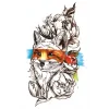 Geçici Tilki Figürlü Dövme Tattoo