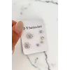 Gümüş Renk 6lı Karışık Figürlü Çelik Küpe Set