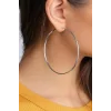 Gümüş Renk 70MM Çelik Halka Küpe (Çift)