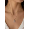 Gümüş Renk Ayıcık Figürlü Zincir Kolye