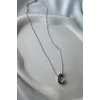 Gümüş Renk C Harf Balon Kolye