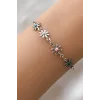 Gümüş  Renk Çiçek  Figürlü Bileklik